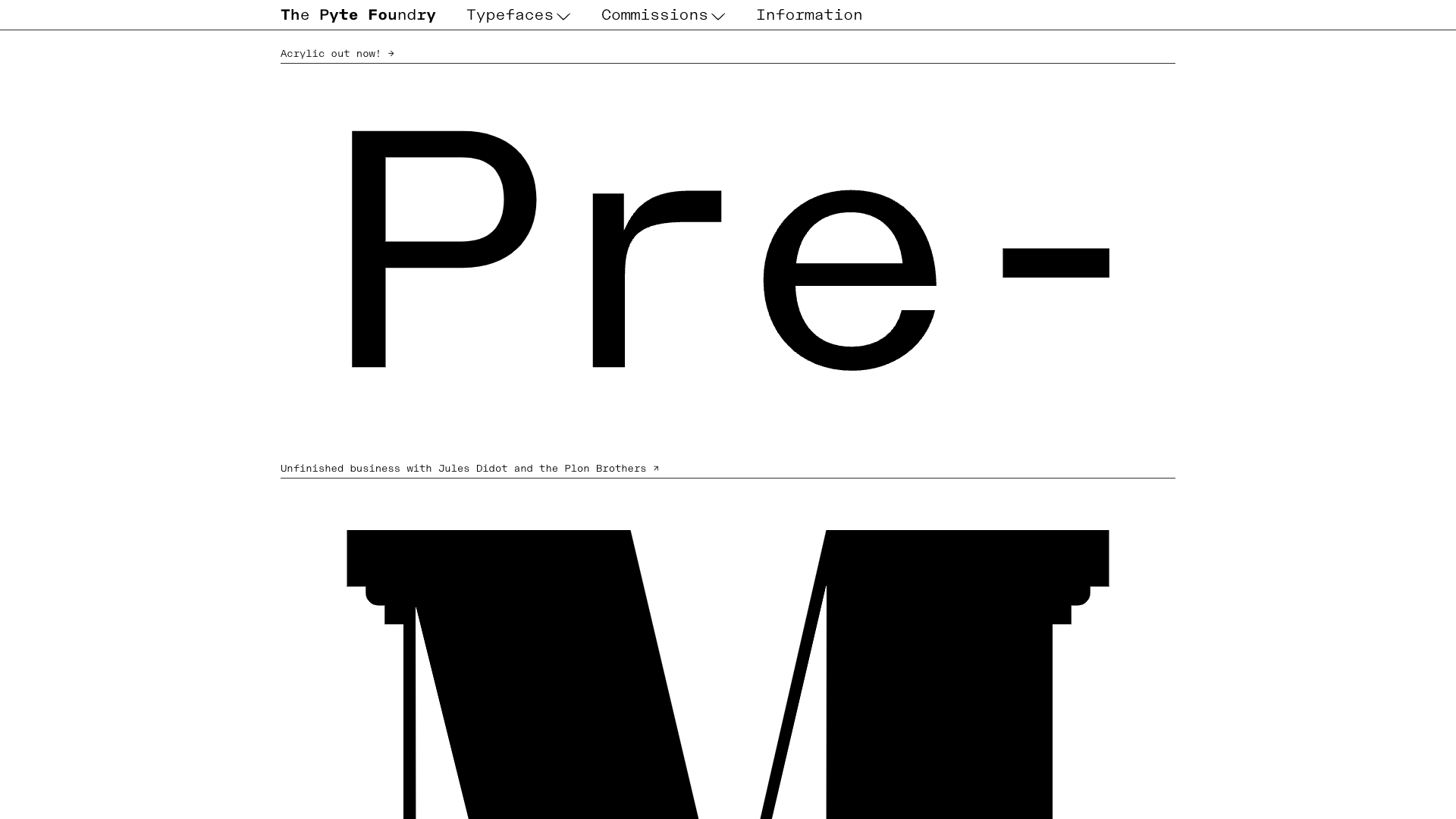 Pyte Foundry website screenshot